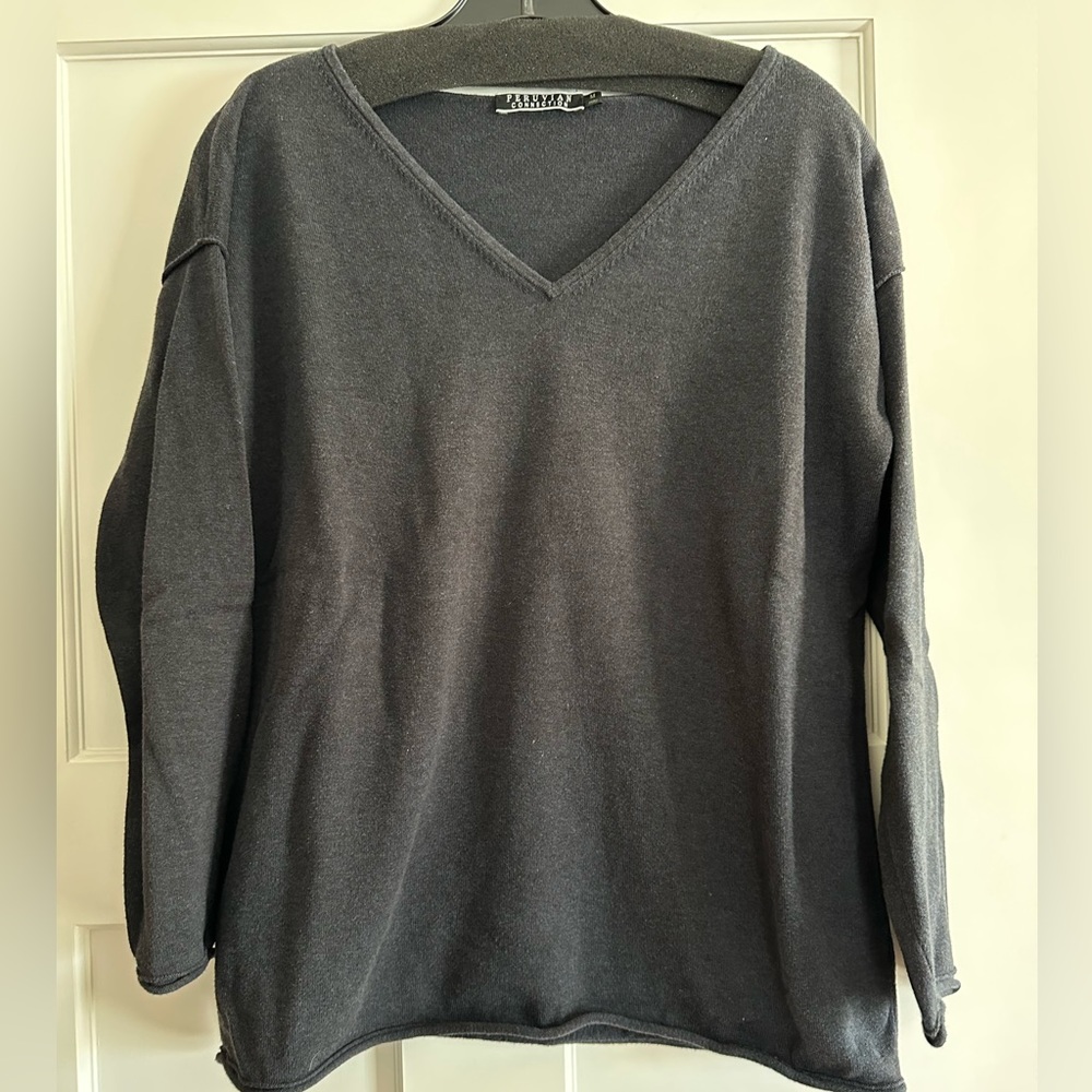 100% Pima Cotton Peruvian Connection Long Sleeve V neck